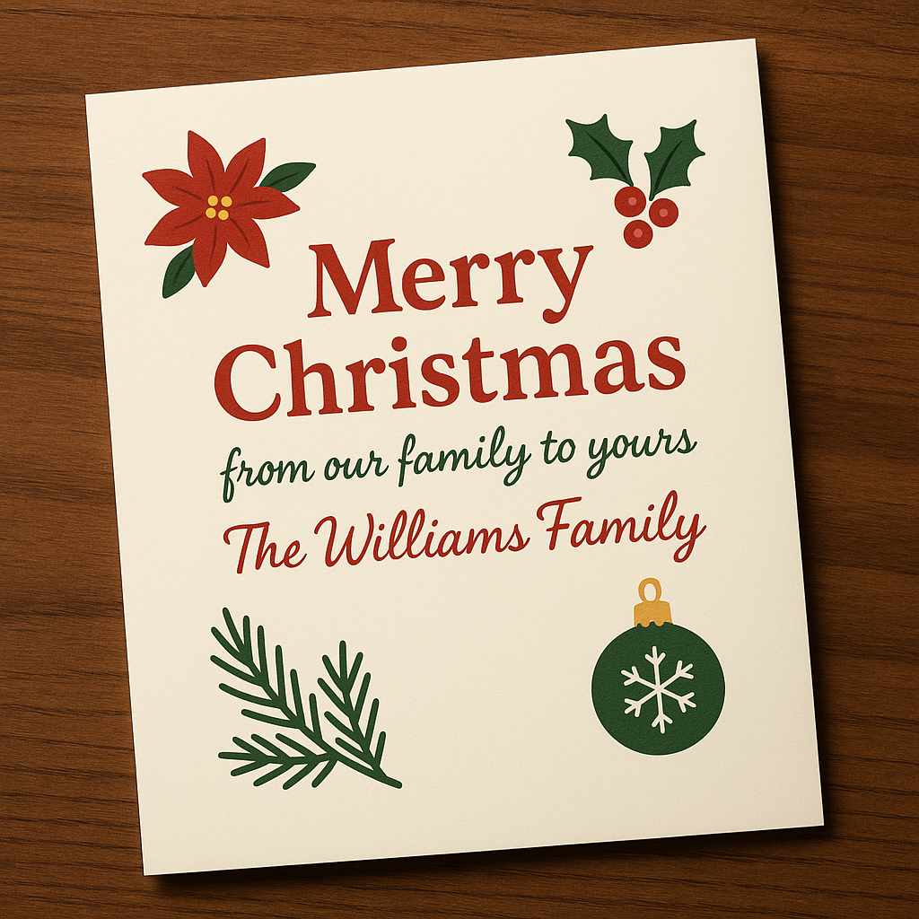 Family Christmas Card Sign-Offs: How to Sign Your Holiday Greetings from the Whole Household