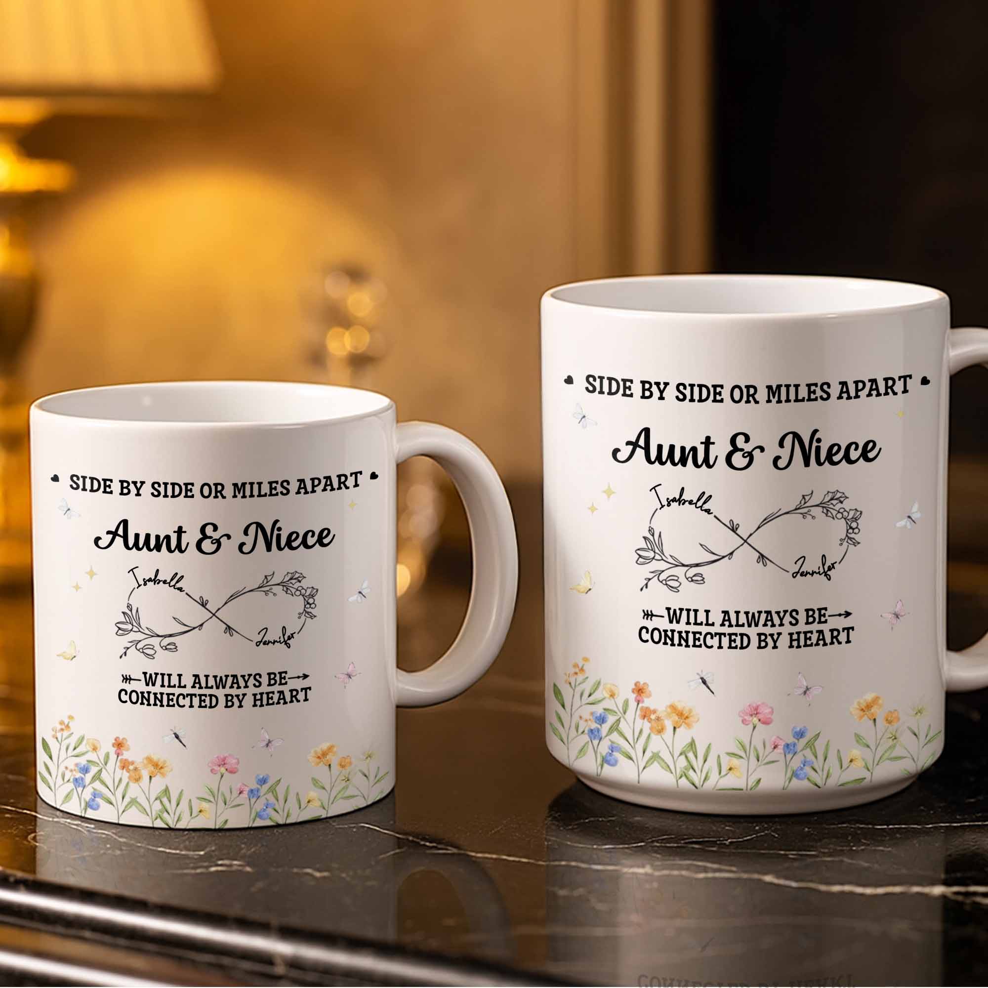Aunt & Niece Always Connected by Heart With Flowers