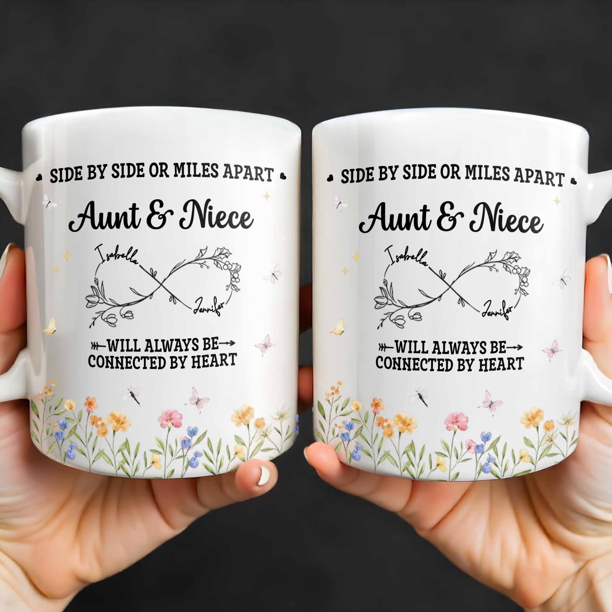 Aunt & Niece Always Connected by Heart With Flowers