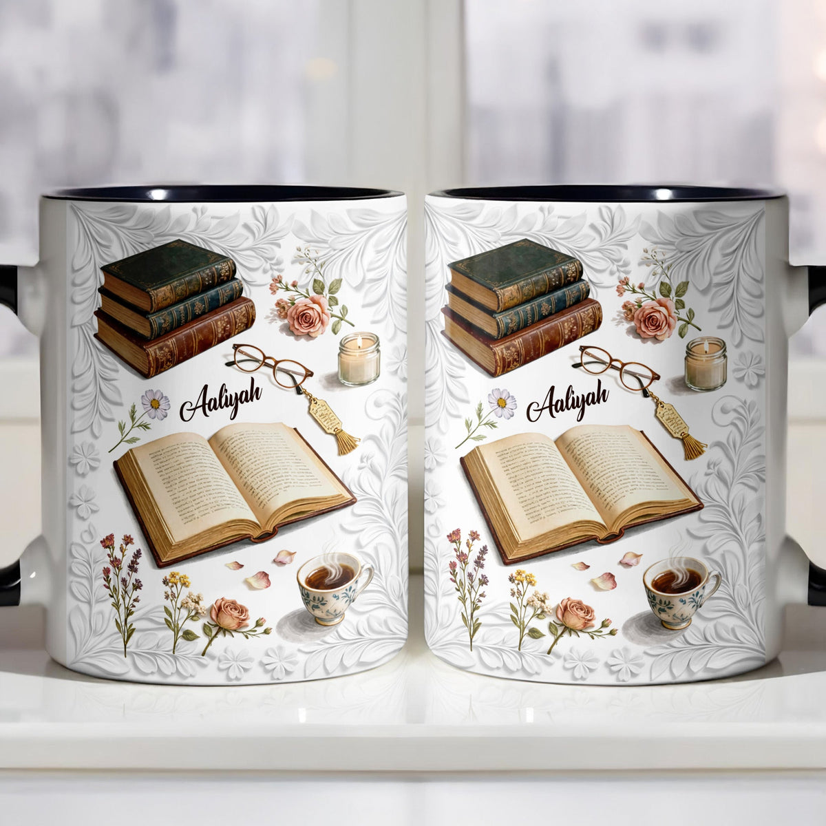A Cozy Moment With Books And Flowers