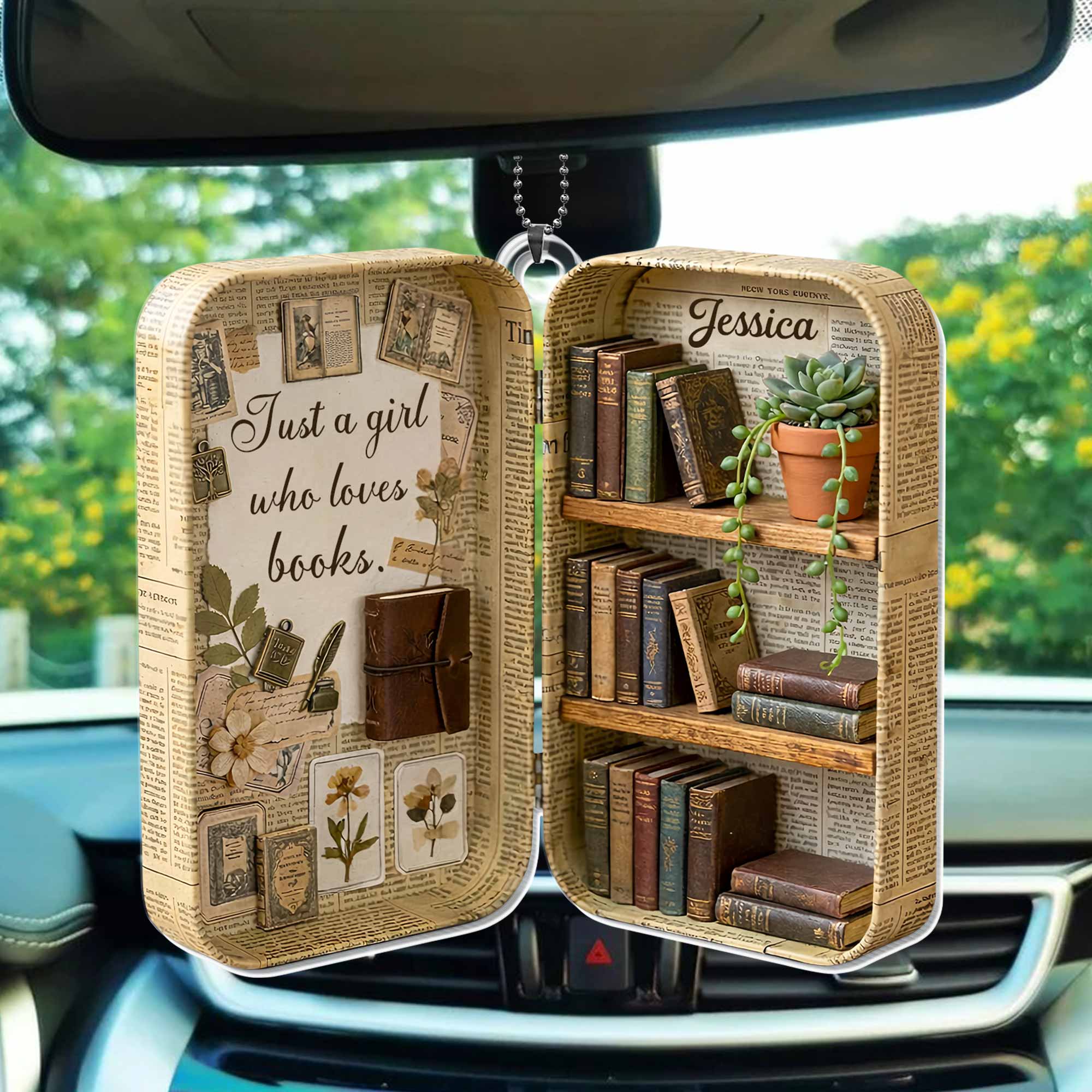 Just A Girl Who Loves Books Vintage Library Suitcase And Bookshelf