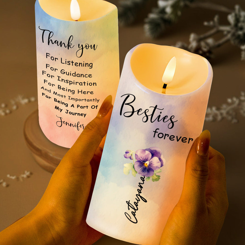 Besties Forever Floral LED Candle