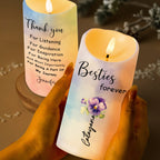 Besties Forever Floral LED Candle