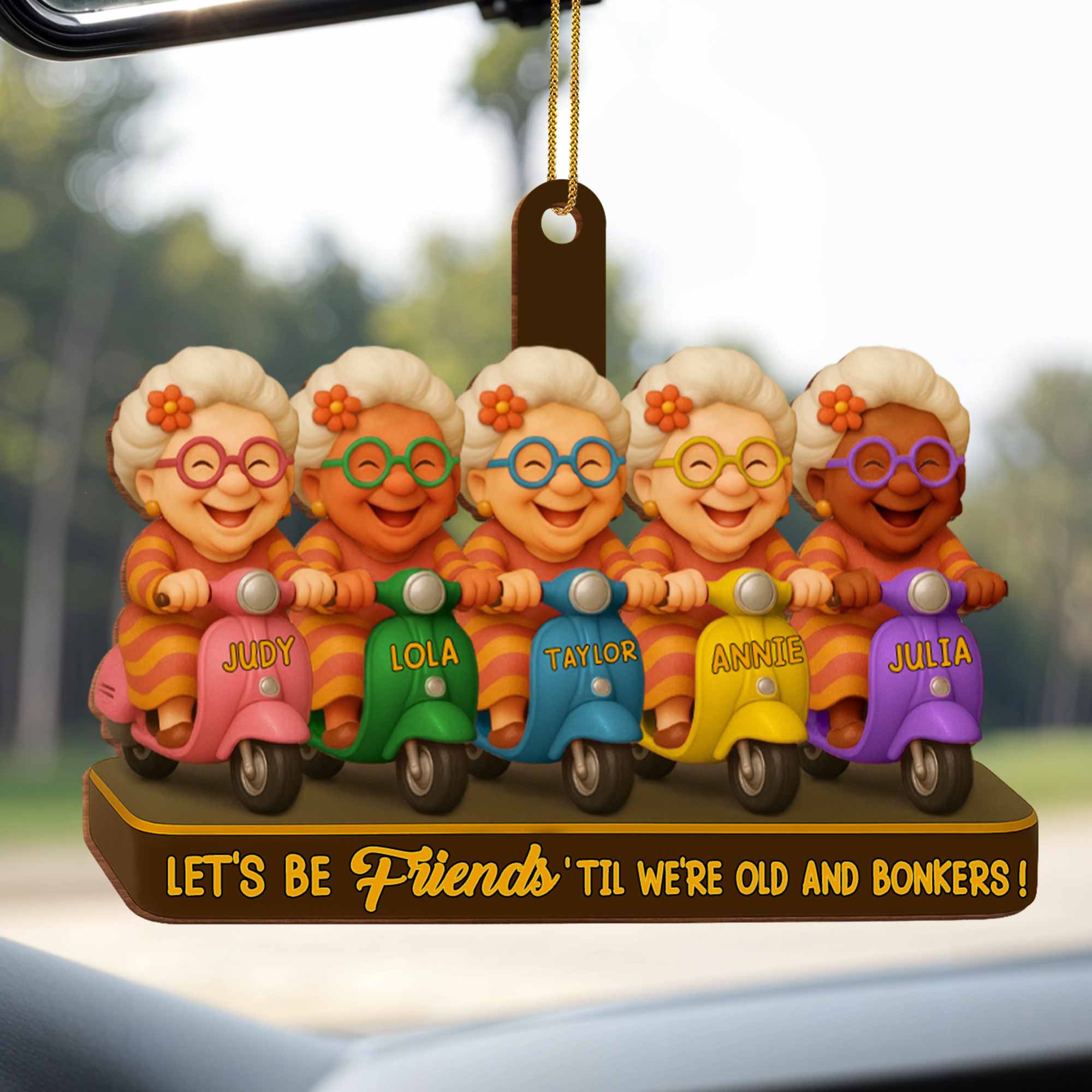 Let's Be Friends 'Til We're Old And Bonkers, Cartoon Characters On Scooters