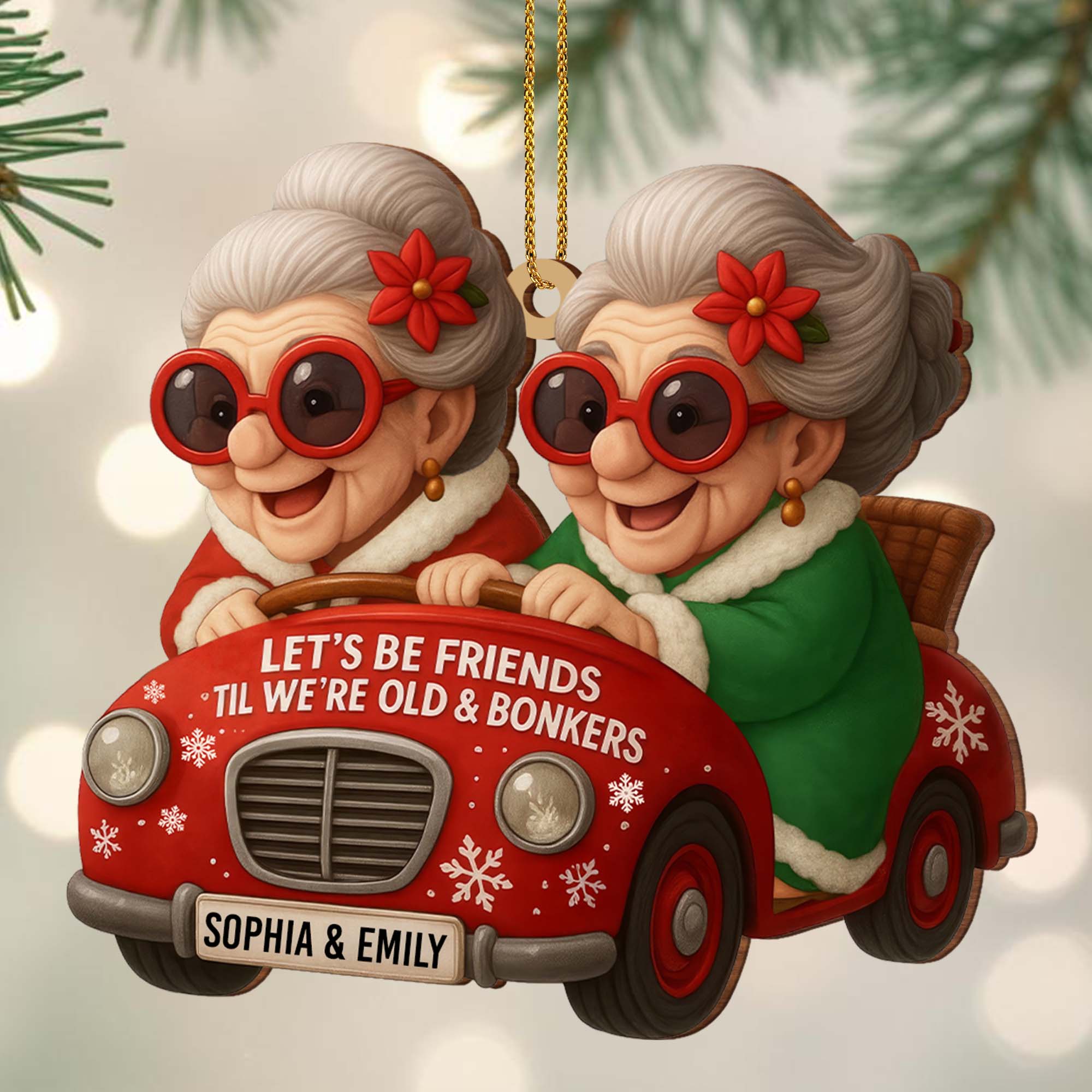 Let's Be Friends 'Til We're Old & Bonkers, Elderly Women In Red Car