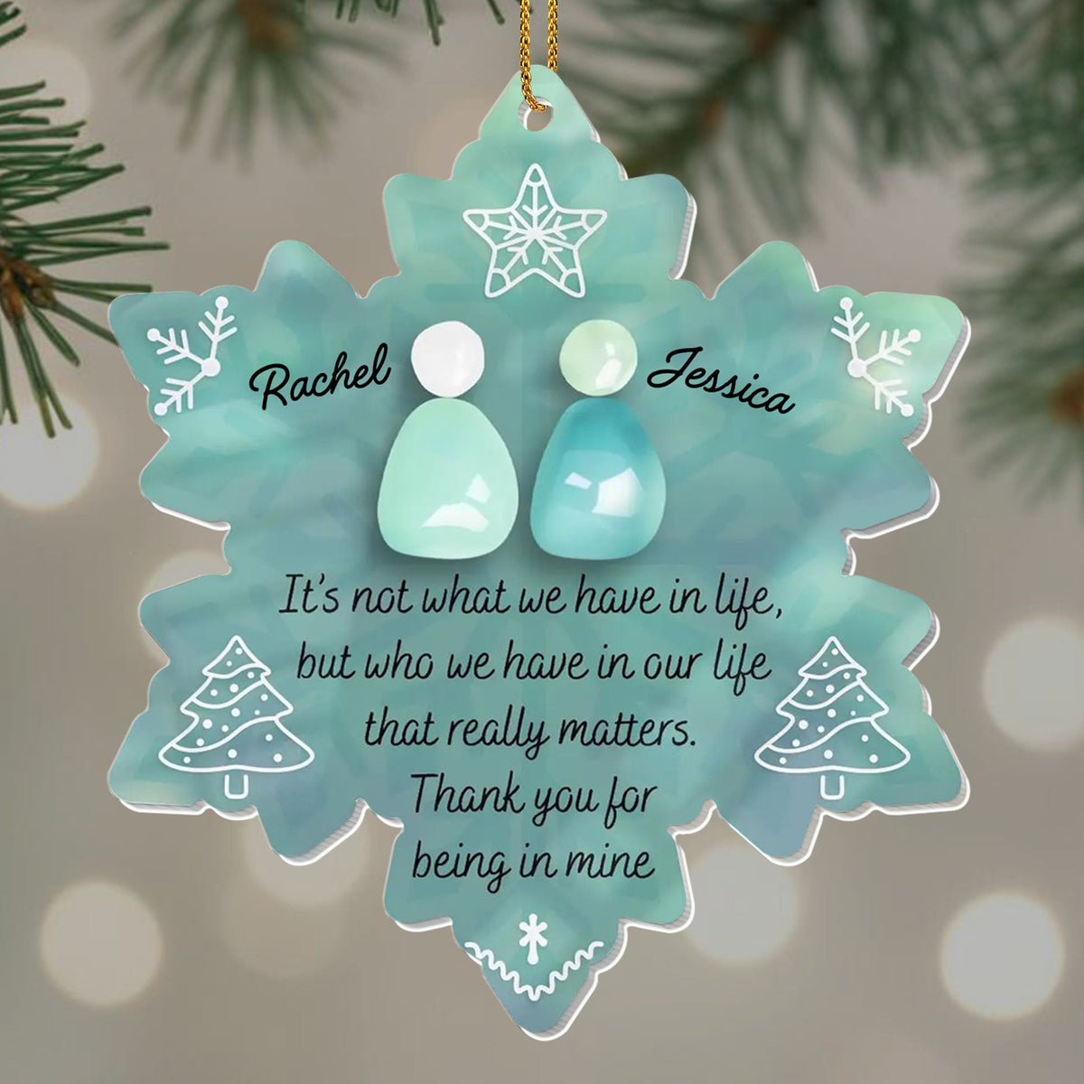 Thank You For Being In Mine, Snowflakes And Christmas Trees