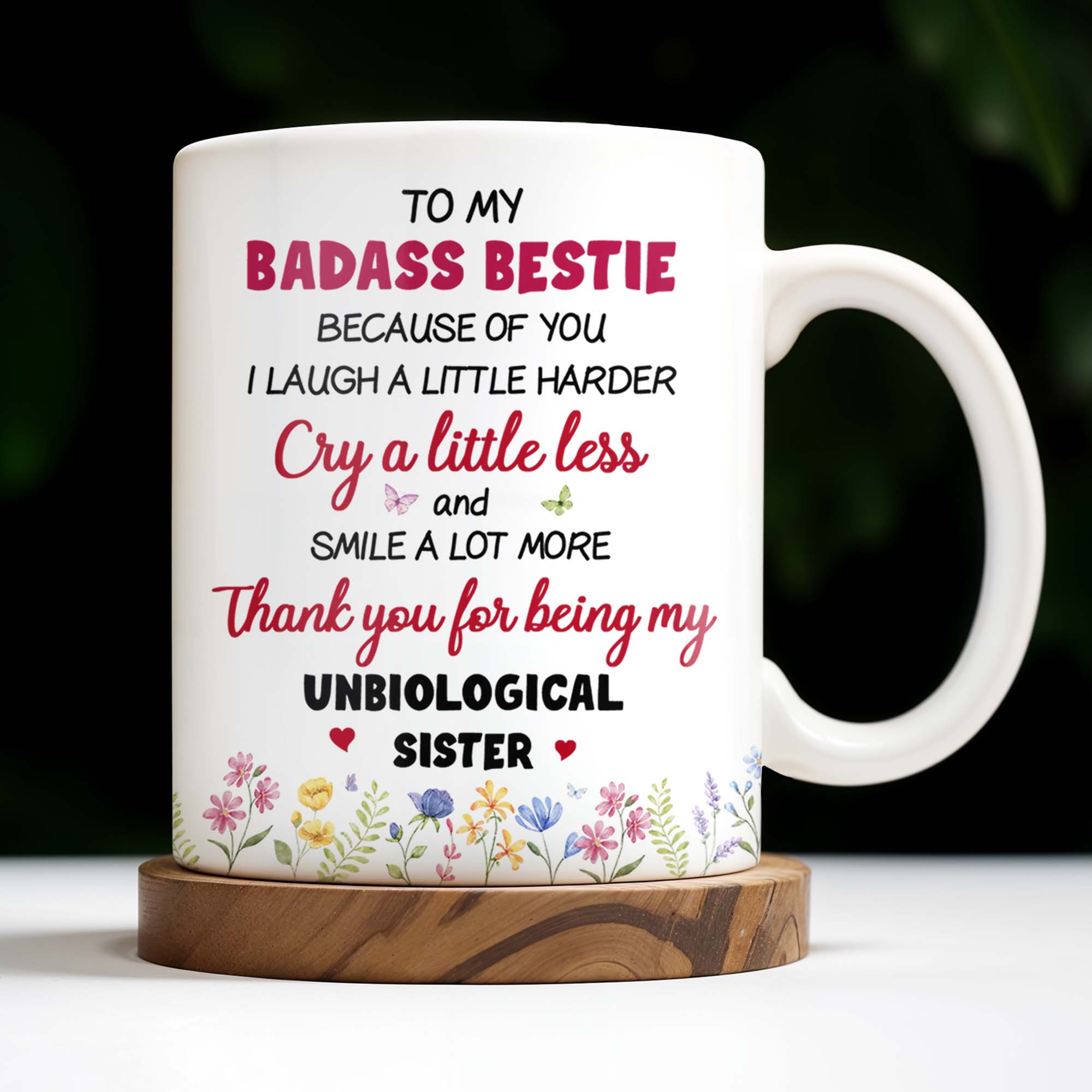 Thank You For Being My Unbiological Sister, Elderly Women & Flowers