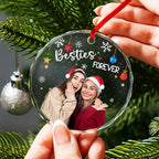Besties Forever With Santa Hats And Christmas Decorations