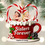 Sisters Forever Santa Hats And Candy Cane
