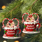 Sisters Forever Santa Hats And Candy Cane