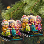 Let’s Be Friends 'Til We’re Old And Bonkers, Scooters And Friends - Personalized Custom Wood Ornament, Custom Shaped - BST479_WDO