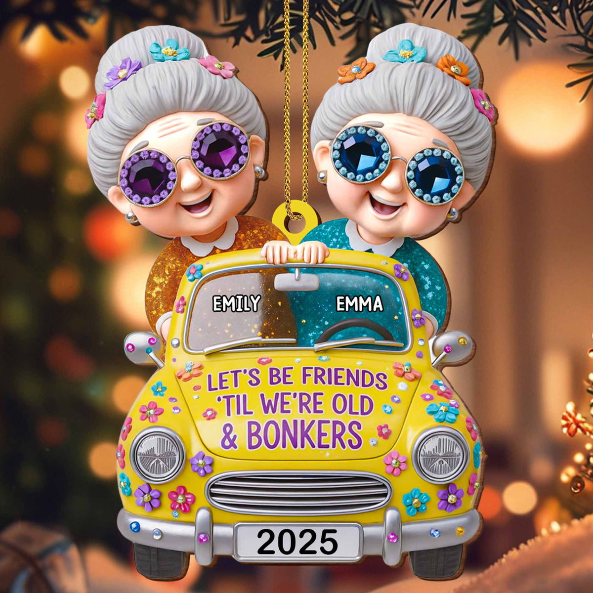 Let's Be Friends 'Til We're Old And Bonkers, Vintage Car & Flowers