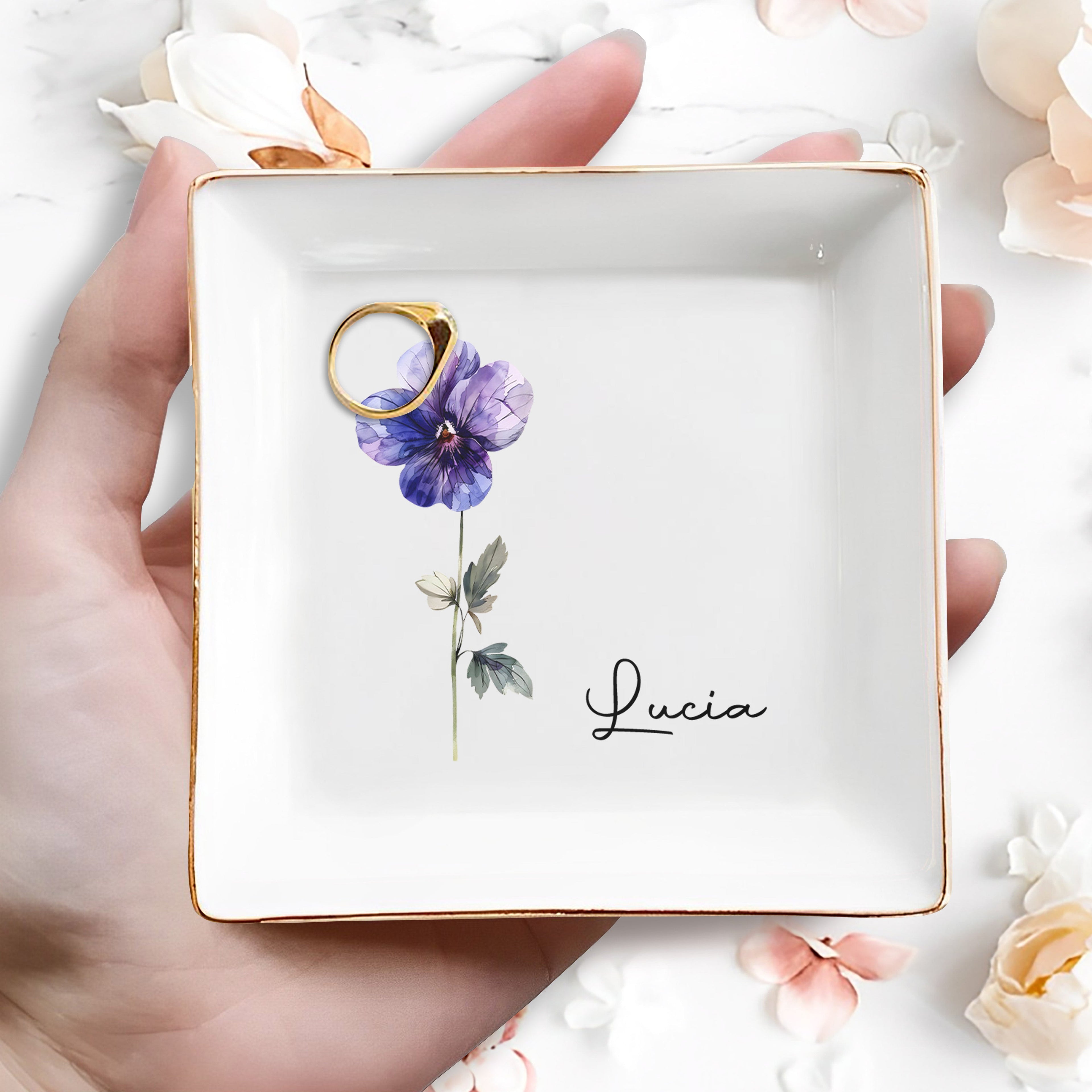Elegant Floral Design Jewelry Dish