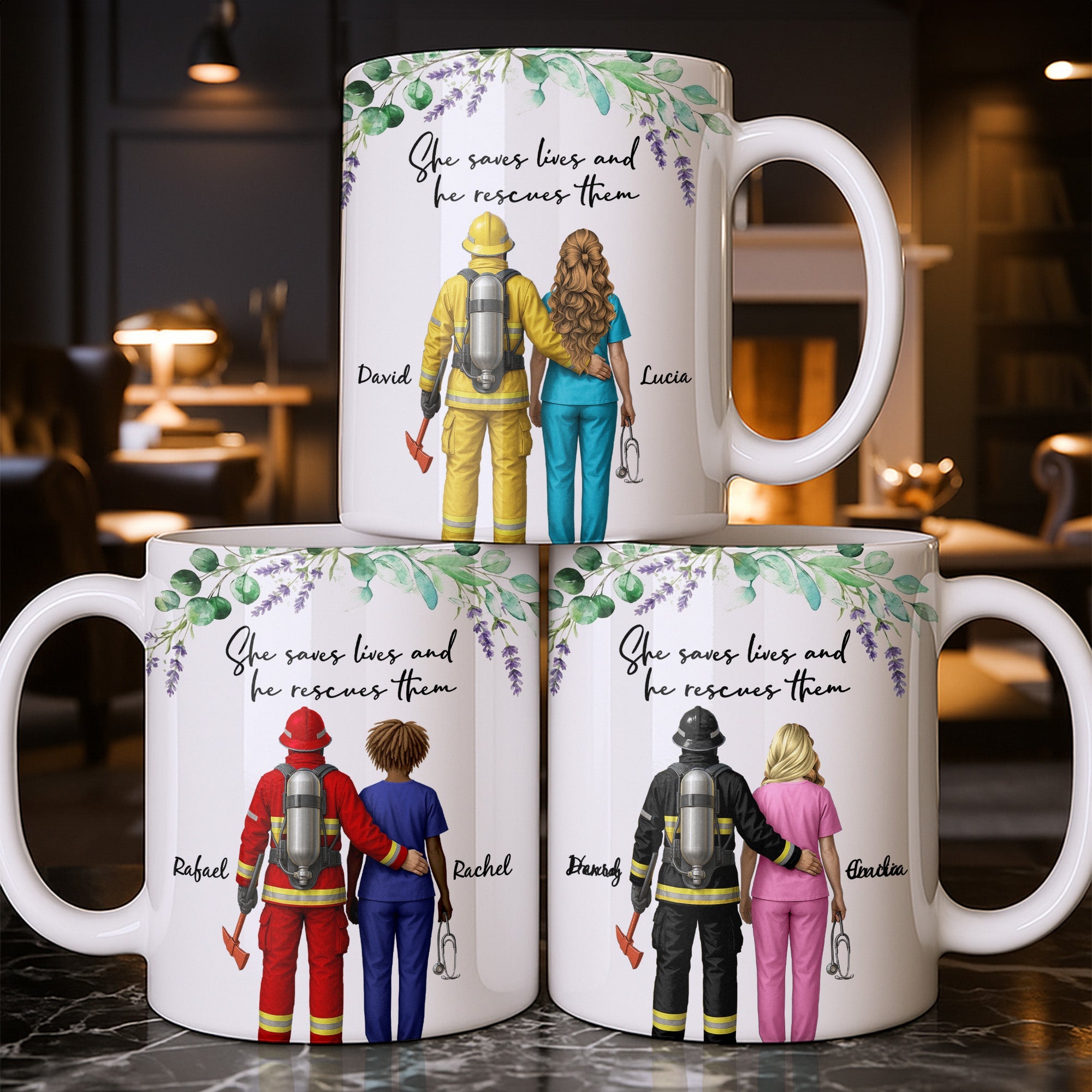 She Saves Lives And He Rescues Them, Featuring Firefighter And Nurse