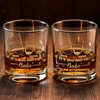 It's You And Me Babe, Heart And Stars - Personalized Custom Whiskey Glass - CPL1232_RWG