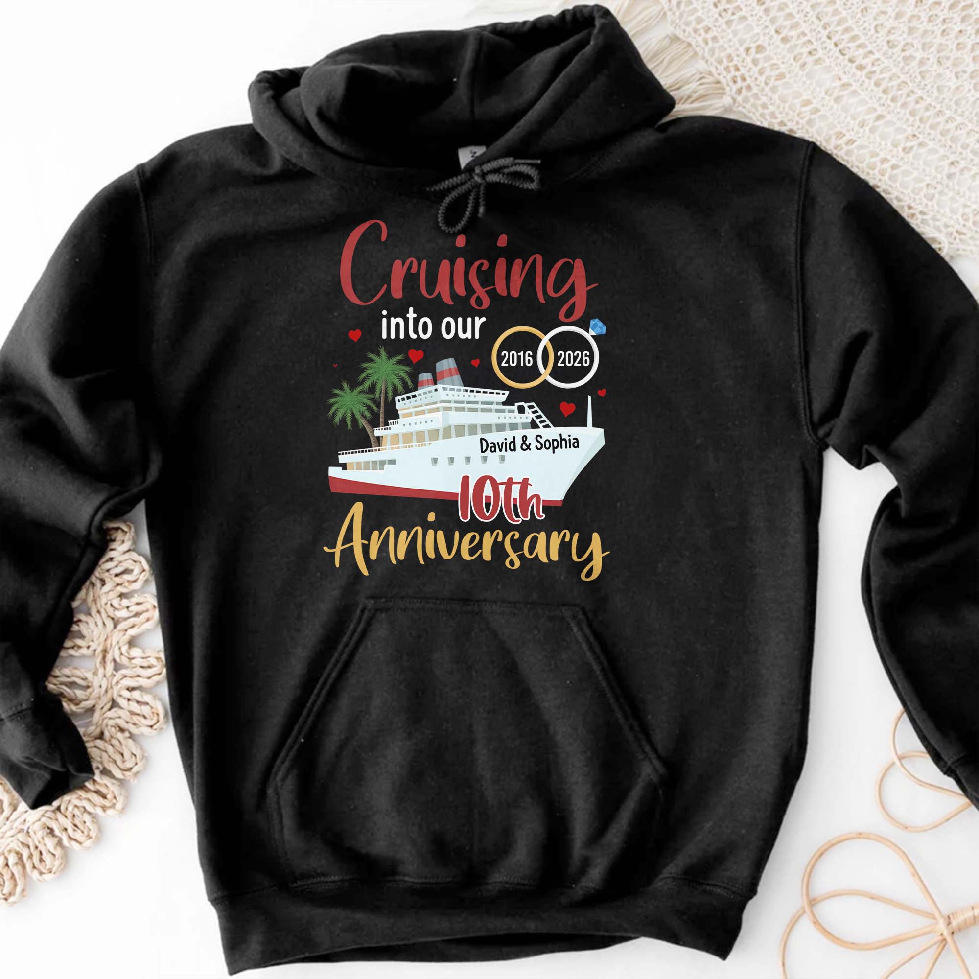 Cruising Into Our 40th Anniversary With Cruise Ship And Palm Trees