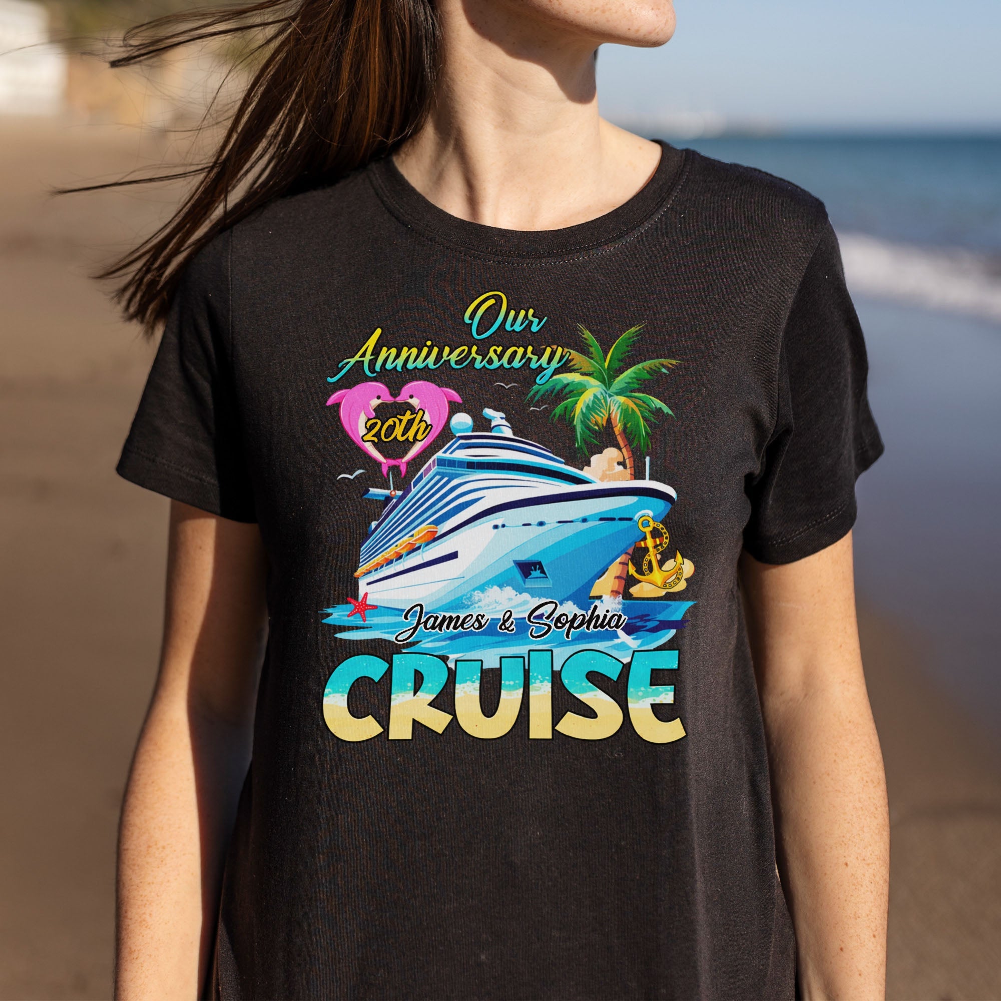 Our Anniversary Cruise with Palm Trees and Ocean