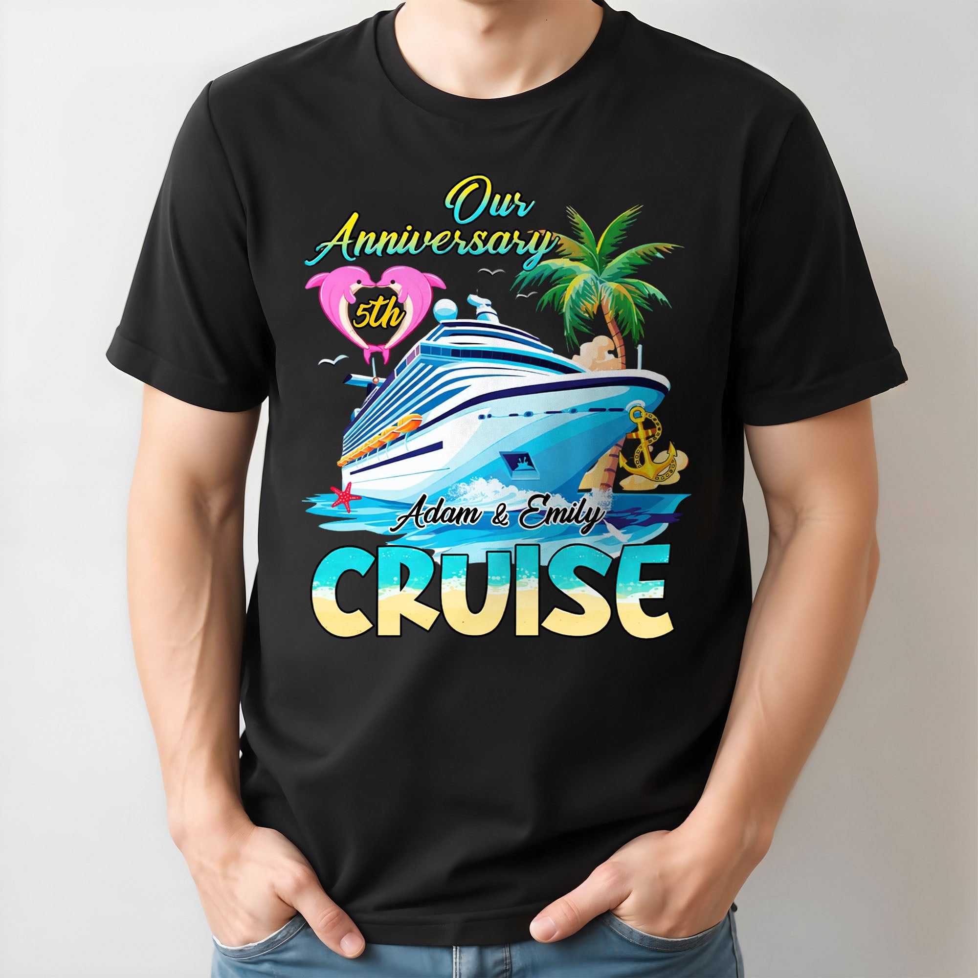 Our Anniversary Cruise with Palm Trees and Ocean