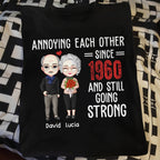 Annoying Each Other Since 1960 And Still Going Strong, Cartoon Couple And Heart