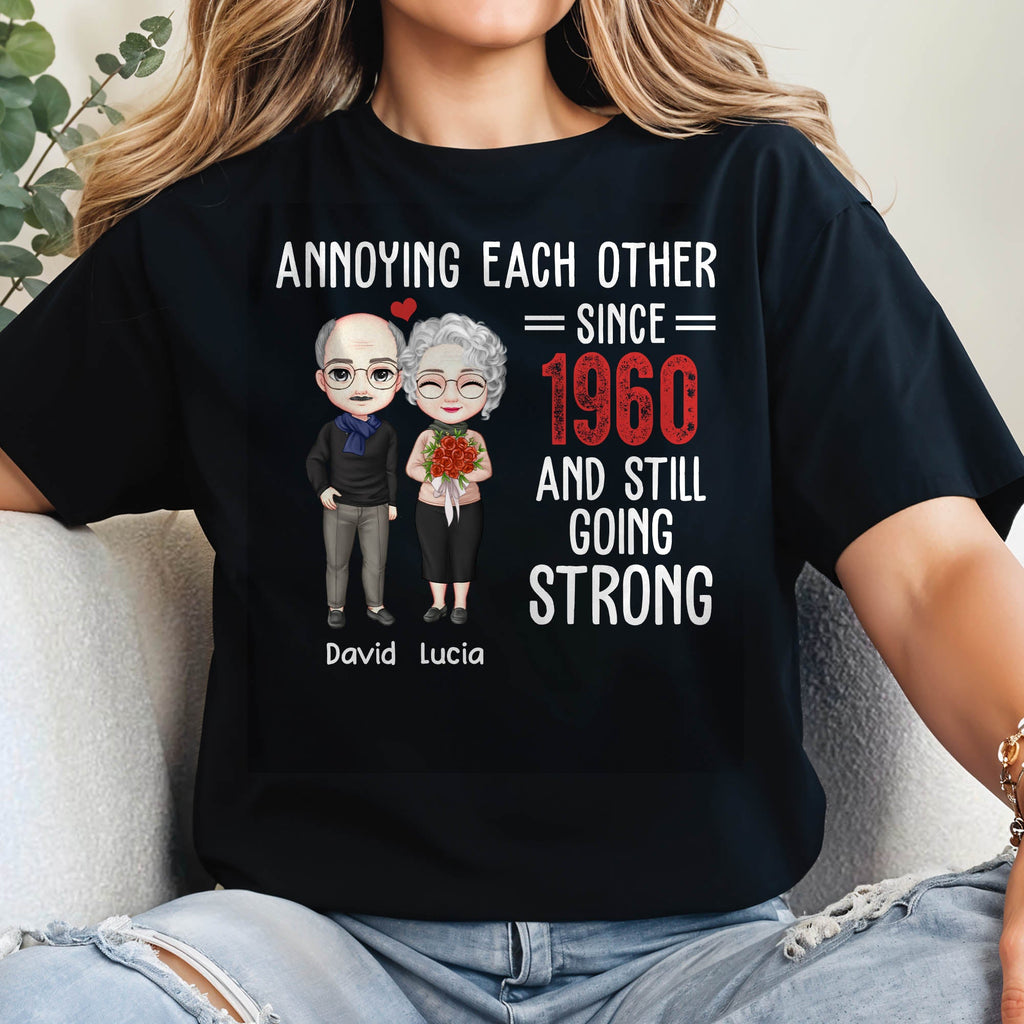 Annoying Each Other Since 1960 And Still Going Strong, Cartoon Couple And Heart