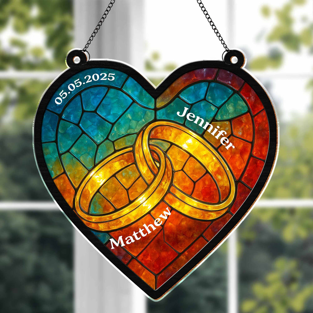 Celebrate Your Special Bond With Interlocked Rings Suncatcher