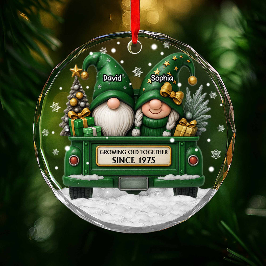 Growing Old Together, Gnomes Riding Truck With Christmas Tree