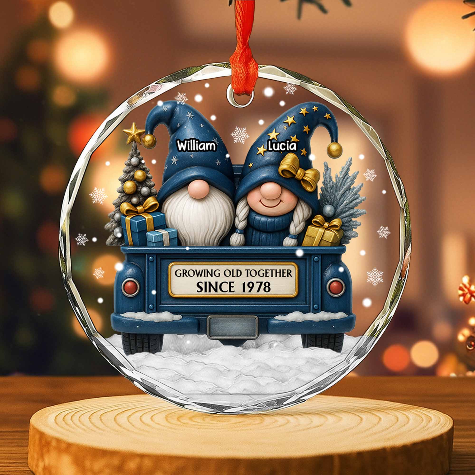 Growing Old Together, Gnomes Riding Truck With Christmas Tree