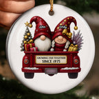 Growing Old Together Gnome Couple Red Truck