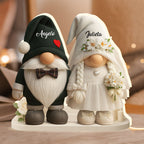 Timeless Bond, Groom And Bride With Hearts And Flowers
