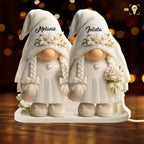 Timeless Bond, Groom And Bride With Hearts And Flowers