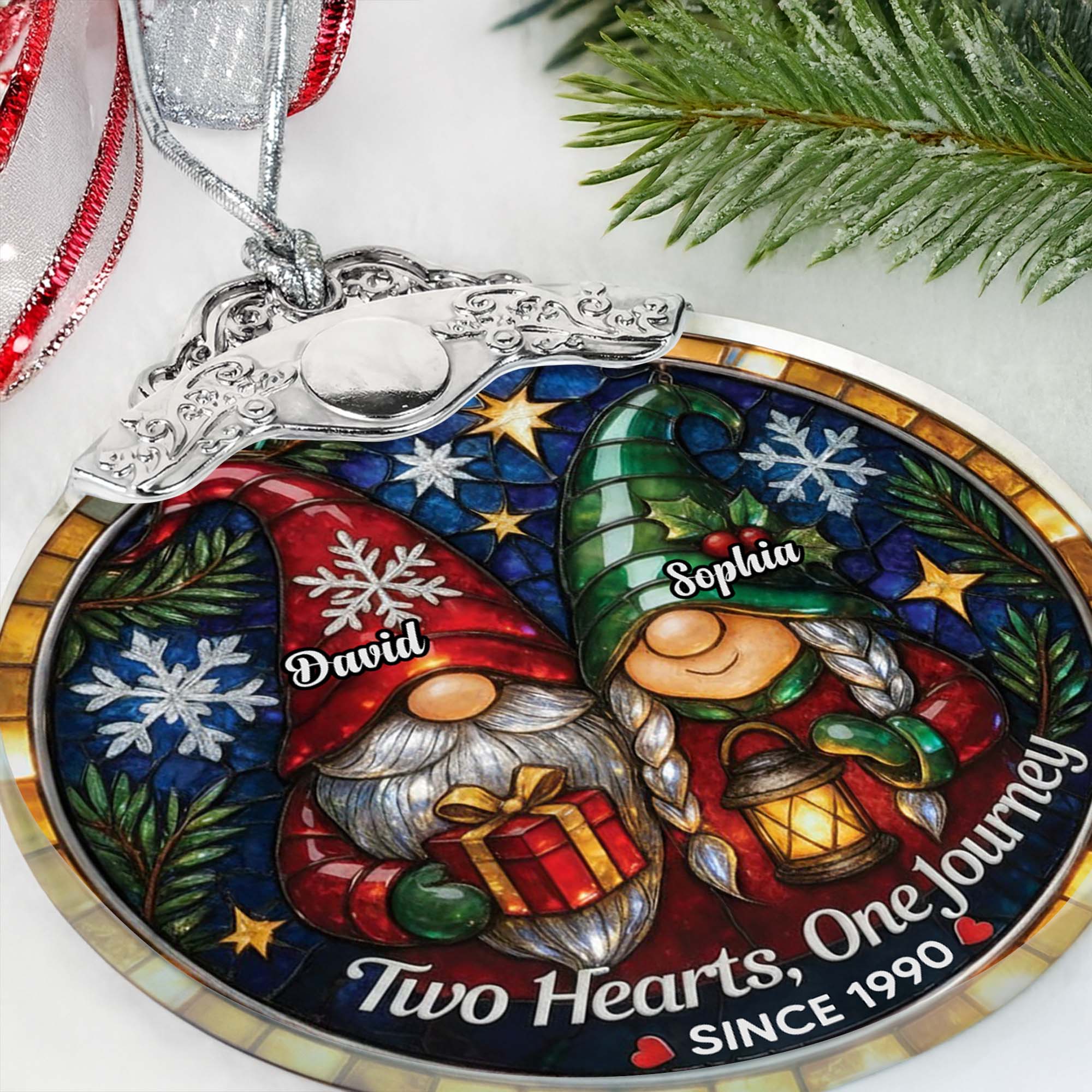 Two Hearts One Journey, Gnomes With Gifts And Lantern