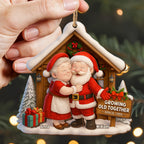 Growing Old Together, Santa And Mrs. Claus Ornament - Personalized Custom Wood Ornament, Custom Shaped - CPL563_WDO