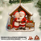 Growing Old Together, Santa And Mrs. Claus Ornament - Personalized Custom Wood Ornament, Custom Shaped - CPL563_WDO