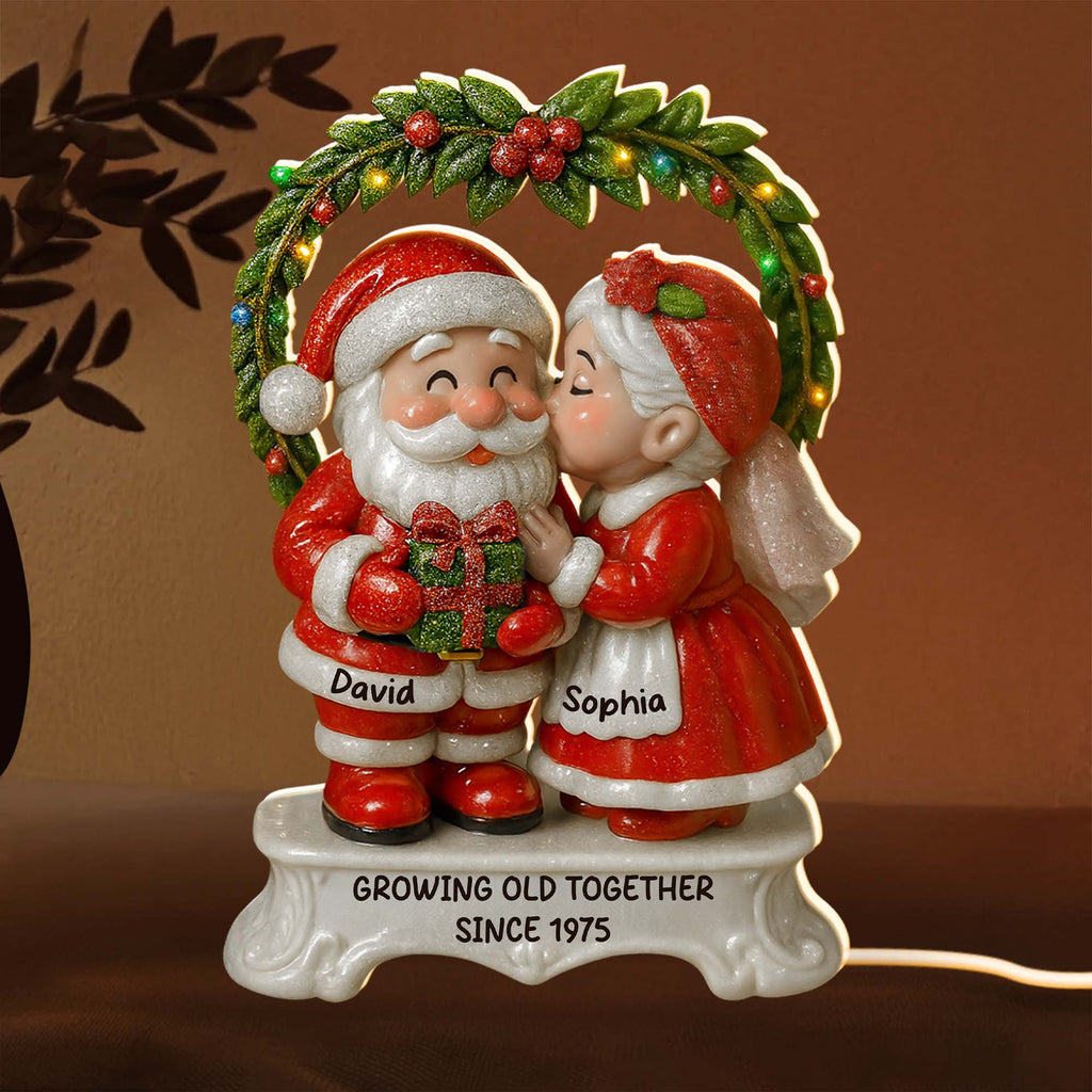 Growing Old Together Santa and Mrs. Claus Under Mistletoe