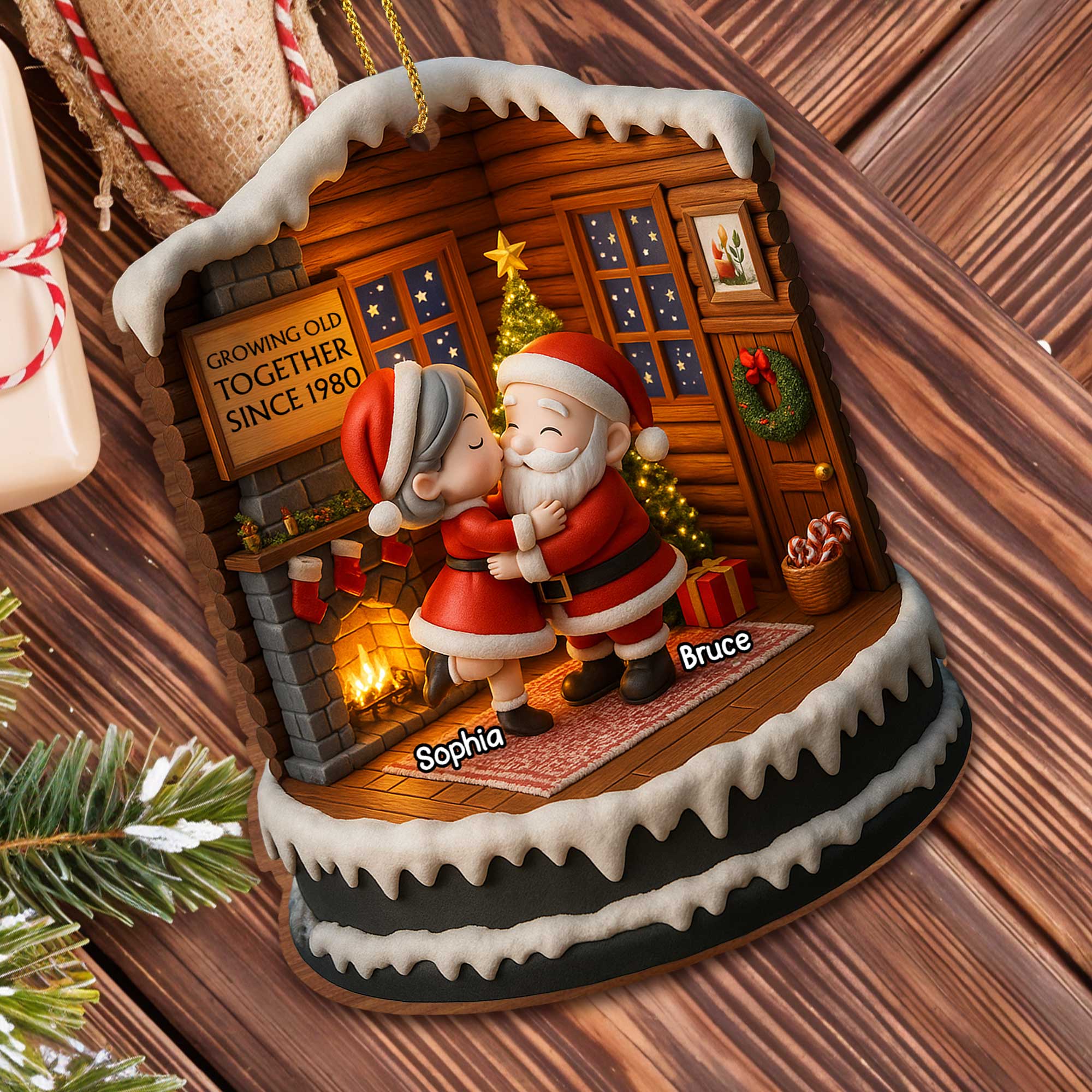 Growing Old Together Since, Santa Claus And Christmas Tree