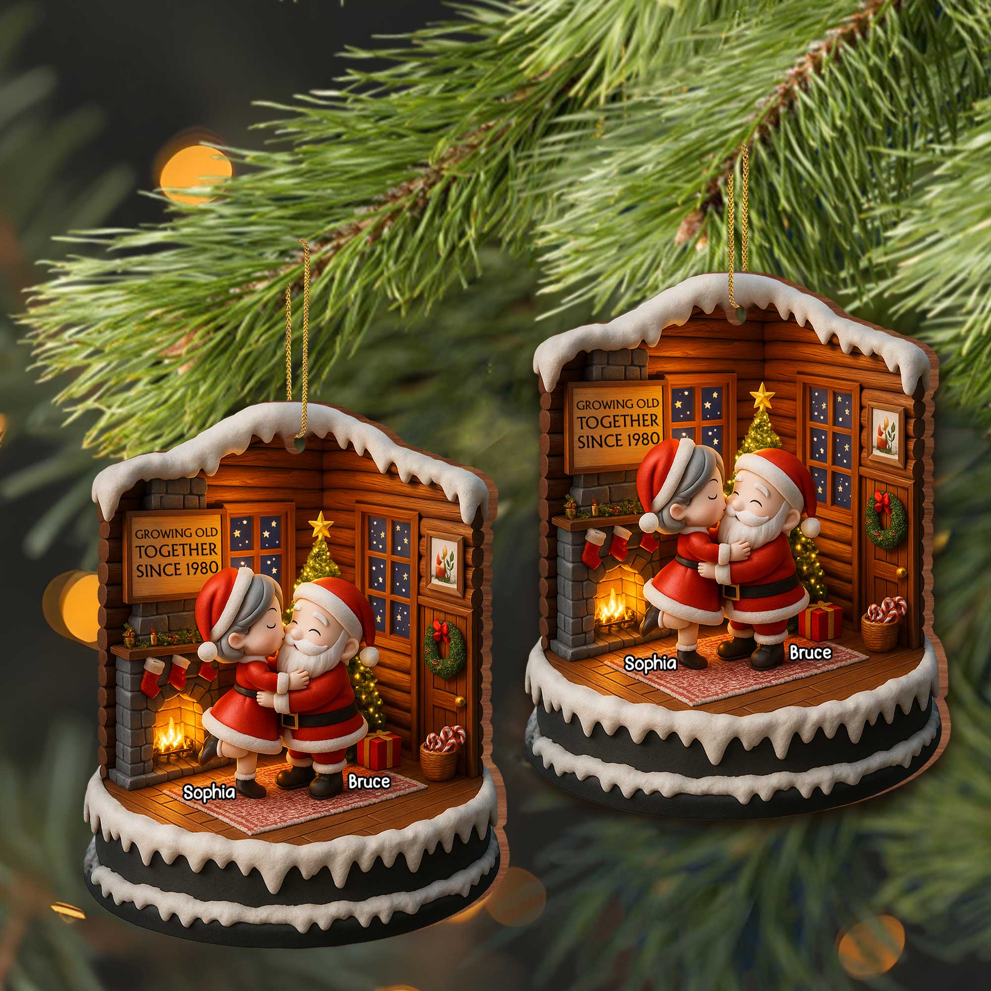 Growing Old Together Since, Santa Claus And Christmas Tree