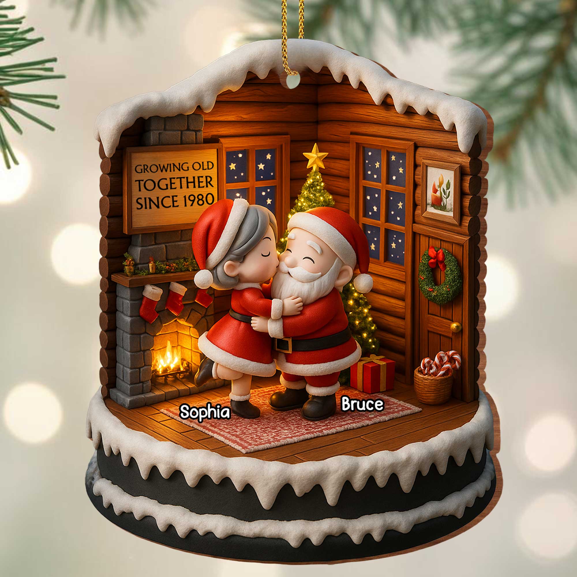 Growing Old Together Since, Santa Claus And Christmas Tree