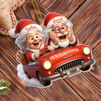 Growing Old Together With Santa And Vintage Car