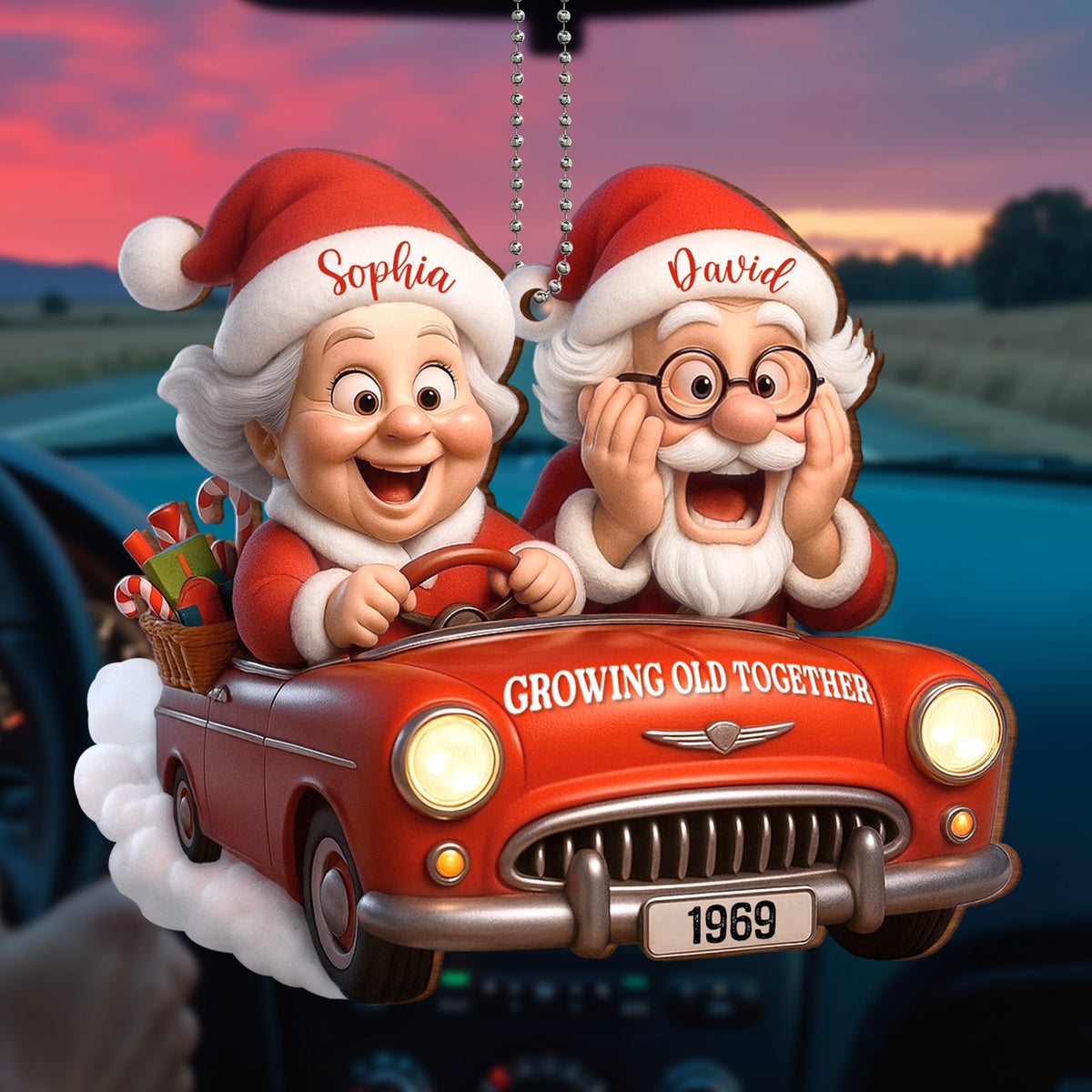Growing Old Together, Santa Claus In Vintage Car
