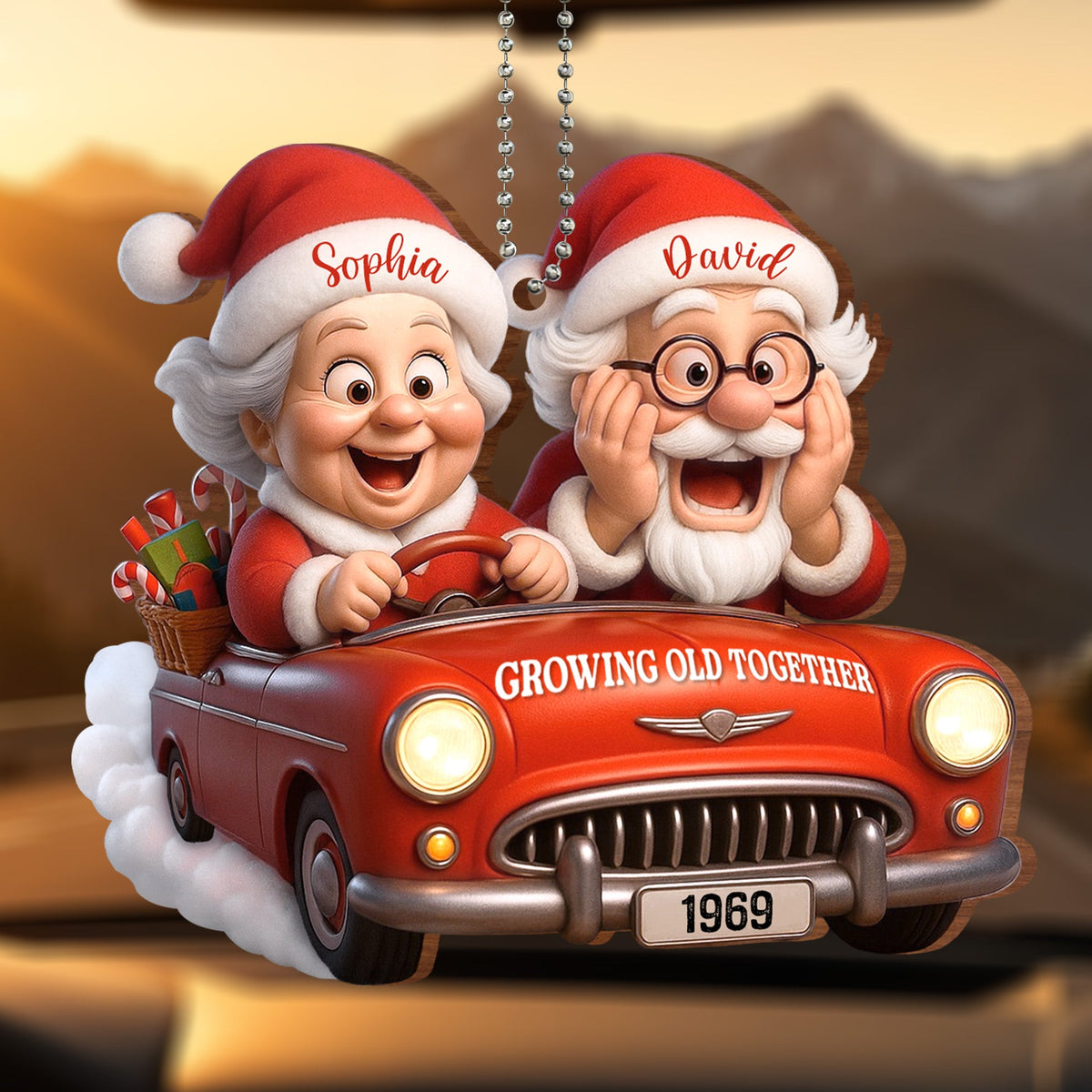 Growing Old Together, Santa Claus In Vintage Car