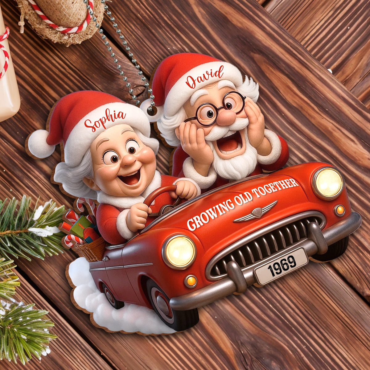 Growing Old Together, Santa Claus In Vintage Car