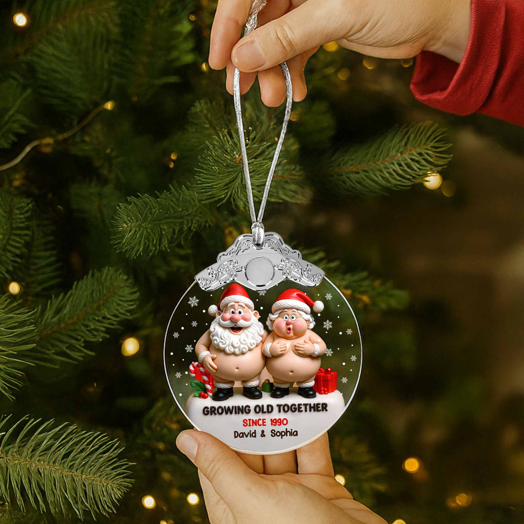 Growing Old Together With Santa Claus And Christmas Gifts