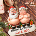 Growing Old Together Santa Claus Christmas Ornament - Personalized Double Layer Wood Ornament - CPL798_DWO