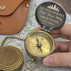 So You Always Find Your Way Back To Me Pinky Swear Heart Pine Trees - Personalized Engraved Brass Compass - CPL840_ECPASS