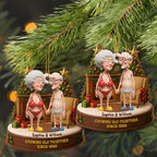Growing Old Together, Elderly Couple Ornament