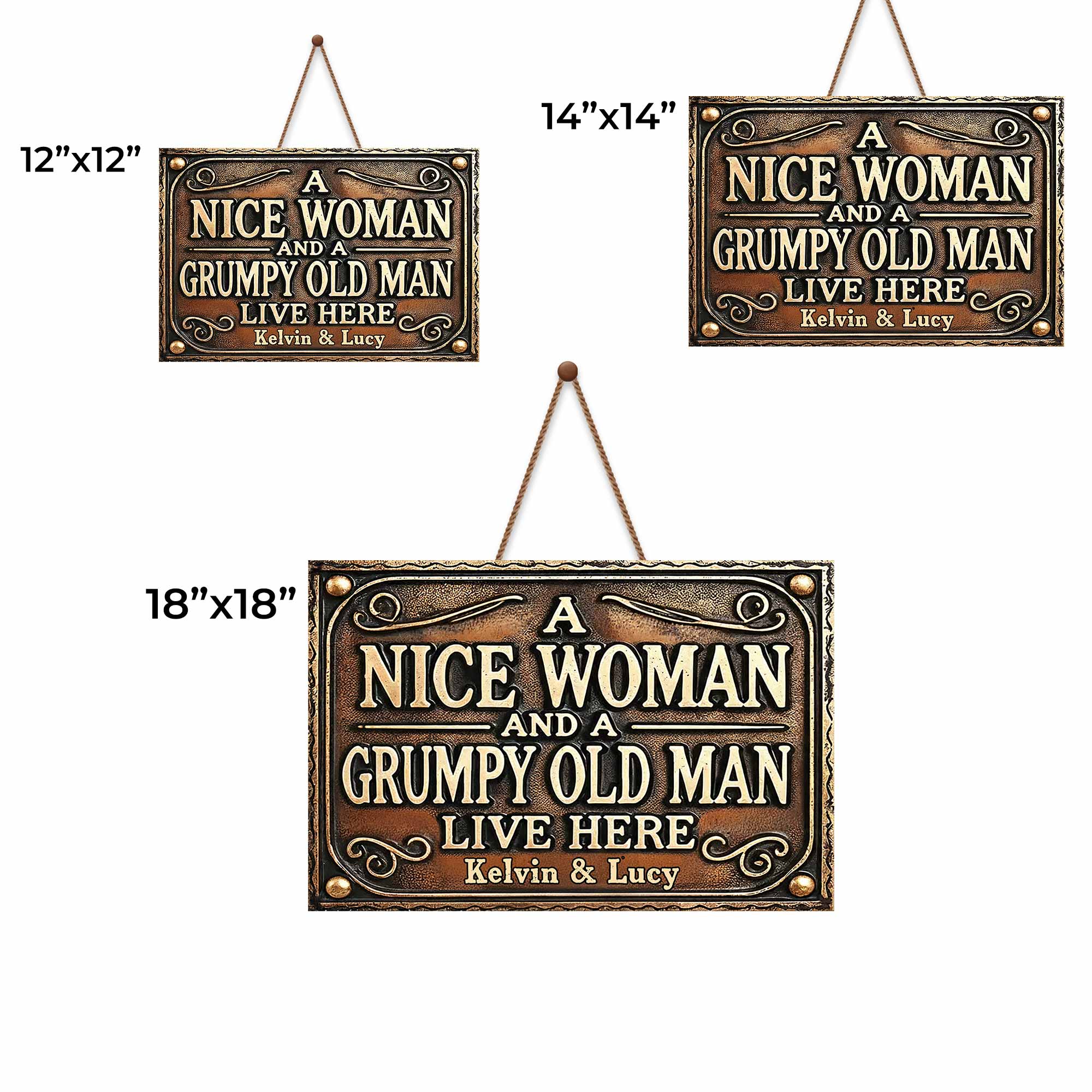 A Nice Woman And A Grumpy Old Man Live Here Sign