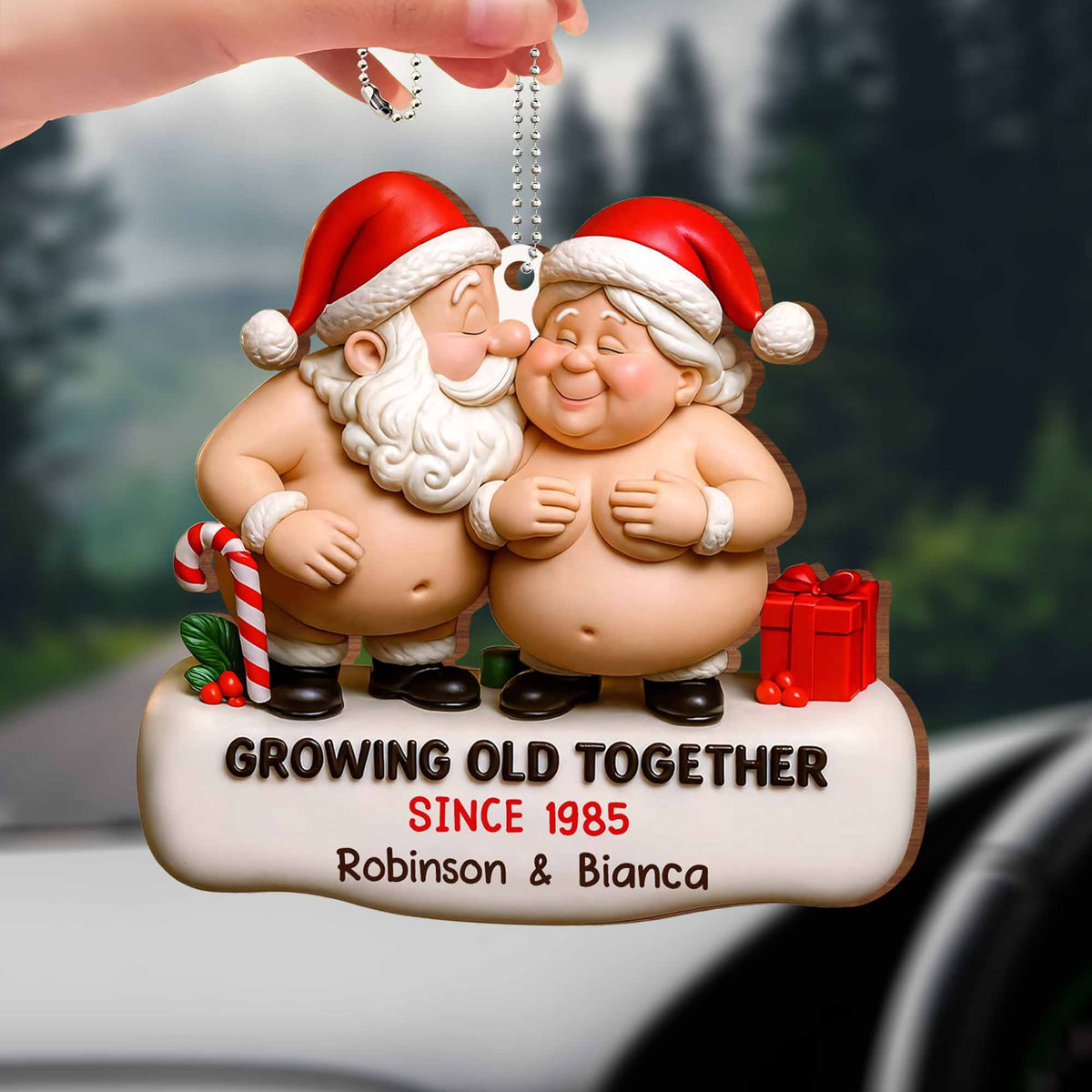 Growing Old Together Santa Claus Figures Christmas Ornament