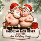 Annoying Each Other, Santa Hats And Gift Box