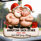Annoying Each Other, Santa Hats And Gift Box