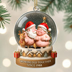 Growing Old Together With Santa Hats And Christmas Theme